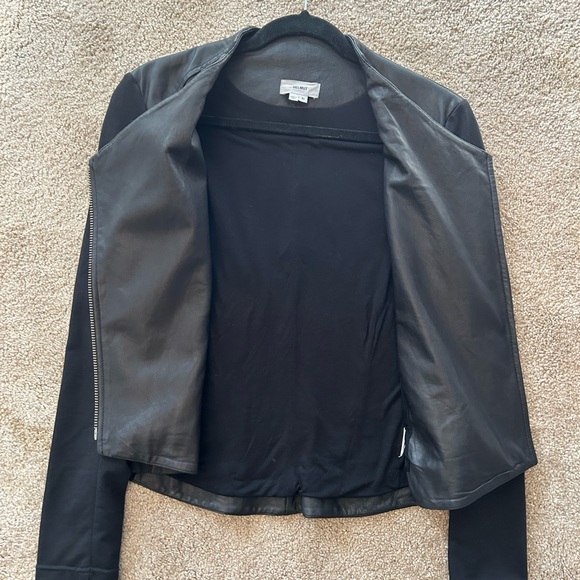 Helmut Lang asymmetrical leather and stretch knit jacket, medium - Picture 4 of 4